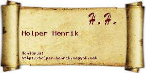 Holper Henrik névjegykártya